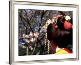 Close-up of Geisha on Philosophers Path, Kyoto, Japan-Nancy & Steve Ross-Framed Photographic Print