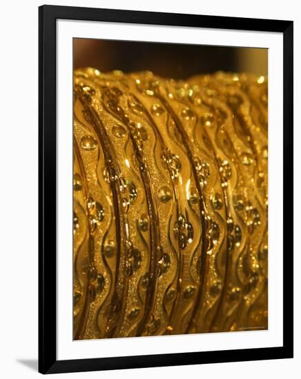 Close up of Gold Bangles on Display, the Gold Souk, Deira, Dubai, United Arab Emirates, Middle East-Amanda Hall-Framed Photographic Print