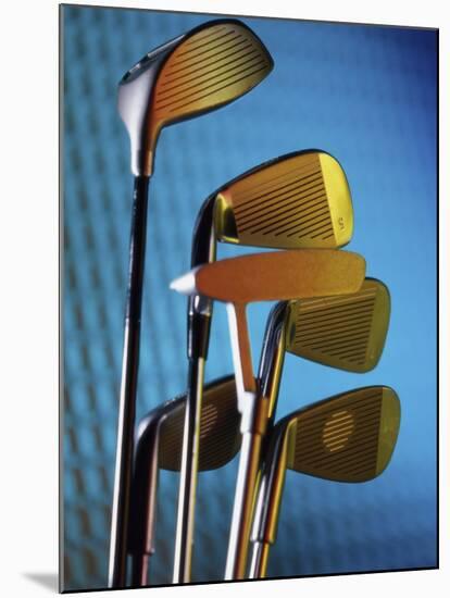 Close-up of Golf Clubs-null-Mounted Premium Photographic Print