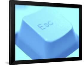 Close-up of Gray Escape Button on Computer Keyboard-null-Framed Photographic Print