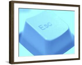 Close-up of Gray Escape Button on Computer Keyboard-null-Framed Photographic Print
