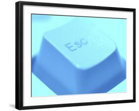 Close-up of Gray Escape Button on Computer Keyboard-null-Framed Photographic Print