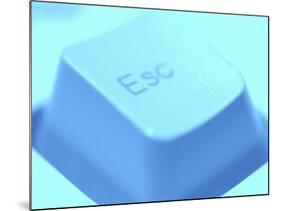 Close-up of Gray Escape Button on Computer Keyboard-null-Mounted Photographic Print