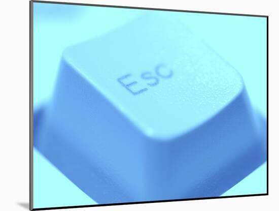 Close-up of Gray Escape Button on Computer Keyboard-null-Mounted Photographic Print