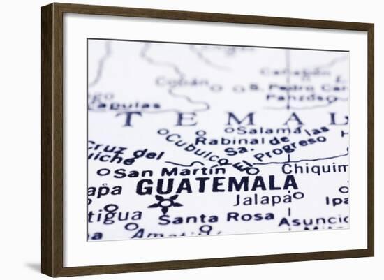 Close Up Of Guatemala On Map-mtkang-Framed Art Print