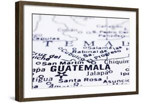 Close Up Of Guatemala On Map-mtkang-Framed Art Print