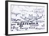 Close Up Of Guatemala On Map-mtkang-Framed Art Print