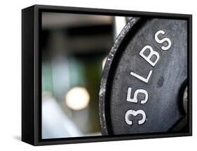 Close-Up of Gym Weightlifting Equipment-Matt Freedman-Framed Stretched Canvas