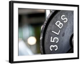 Close-Up of Gym Weightlifting Equipment-Matt Freedman-Framed Photographic Print