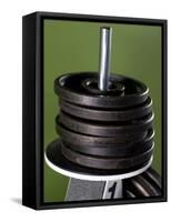 Close-Up of Gym Weightlifting Equipment-Matt Freedman-Framed Stretched Canvas