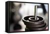 Close-Up of Gym Weightlifting Equipment-Matt Freedman-Framed Stretched Canvas