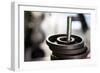 Close-Up of Gym Weightlifting Equipment-Matt Freedman-Framed Photographic Print