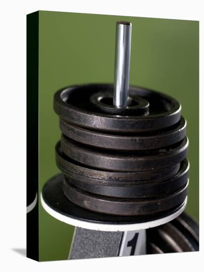 Close-Up of Gym Weightlifting Equipment-Matt Freedman-Stretched Canvas