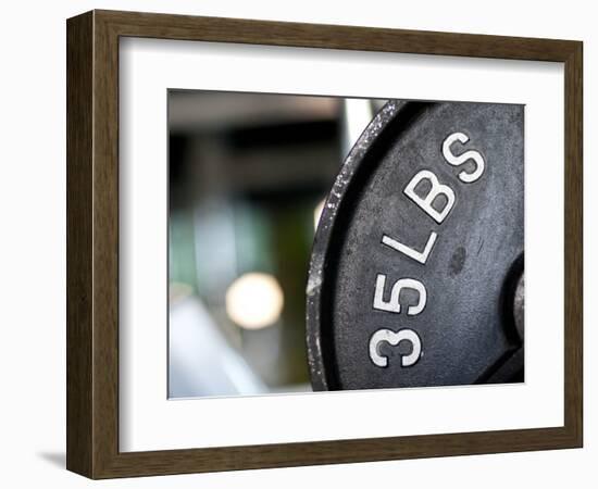 Close-Up of Gym Weightlifting Equipment-Matt Freedman-Framed Photographic Print