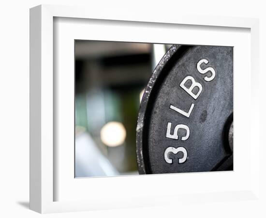 Close-Up of Gym Weightlifting Equipment-Matt Freedman-Framed Photographic Print