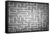 Close Up of Hand Drawn Maze on Blackboard-Sergey Nivens-Framed Stretched Canvas