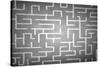 Close Up of Hand Drawn Maze on Blackboard-Sergey Nivens-Stretched Canvas