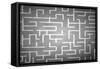 Close Up of Hand Drawn Maze on Blackboard-Sergey Nivens-Framed Stretched Canvas