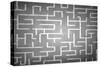 Close Up of Hand Drawn Maze on Blackboard-Sergey Nivens-Stretched Canvas