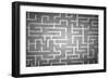 Close Up of Hand Drawn Maze on Blackboard-Sergey Nivens-Framed Art Print