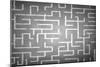 Close Up of Hand Drawn Maze on Blackboard-Sergey Nivens-Mounted Art Print