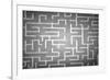 Close Up of Hand Drawn Maze on Blackboard-Sergey Nivens-Framed Art Print