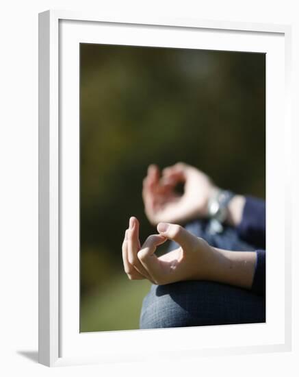 Close-Up of Hands During Meditation-Godong-Framed Photographic Print