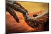 Close up of hands of a Bornean Orangutan, Borneo-Uri Golman-Mounted Photographic Print
