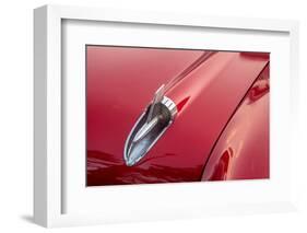 Close-up of hood detail of red 57 Chevrolet Bel Air in Habana, Havana, Cuba-Janis Miglavs-Framed Photographic Print