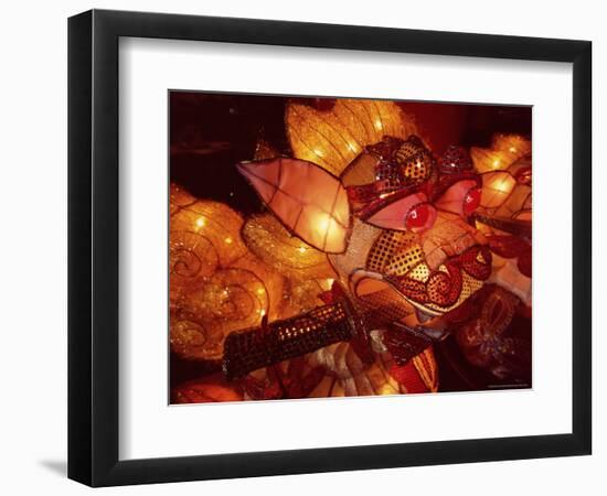 Close-up of Illuminated Lantern, Taipei, Taiwan, Asia-Sylvain Grandadam-Framed Photographic Print