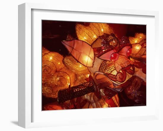 Close-up of Illuminated Lantern, Taipei, Taiwan, Asia-Sylvain Grandadam-Framed Photographic Print