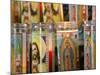 Close-up of Jesus Christ and Virgin Mary on Candle Holders, Mission San Jose, San Antonio-null-Mounted Photographic Print