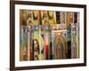 Close-up of Jesus Christ and Virgin Mary on Candle Holders, Mission San Jose, San Antonio-null-Framed Photographic Print