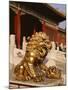 Close-Up of Lion Statue, Imperial Palace, Forbidden City, Beijing, China-Adina Tovy-Mounted Photographic Print