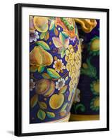 Close-up of Local Ceramic Pots, Positano, Amalfi, Campania, Italy-Walter Bibikow-Framed Photographic Print