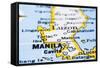 Close Up Of Manila On Map, Philippines-mtkang-Framed Stretched Canvas