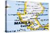 Close Up Of Manila On Map, Philippines-mtkang-Stretched Canvas