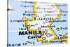 Close Up Of Manila On Map, Philippines-mtkang-Stretched Canvas