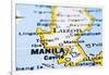 Close Up Of Manila On Map, Philippines-mtkang-Framed Art Print