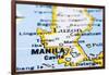 Close Up Of Manila On Map, Philippines-mtkang-Framed Art Print