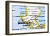 Close Up Of Manila On Map, Philippines-mtkang-Framed Art Print