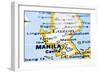 Close Up Of Manila On Map, Philippines-mtkang-Framed Art Print