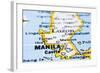 Close Up Of Manila On Map, Philippines-mtkang-Framed Art Print