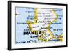 Close Up Of Manila On Map, Philippines-mtkang-Framed Art Print