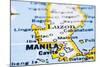 Close Up Of Manila On Map, Philippines-mtkang-Mounted Art Print