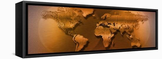 Close-up of Map of World-null-Framed Stretched Canvas