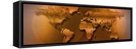 Close-up of Map of World-null-Framed Stretched Canvas