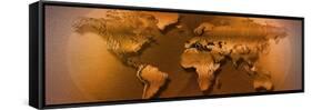 Close-up of Map of World-null-Framed Stretched Canvas