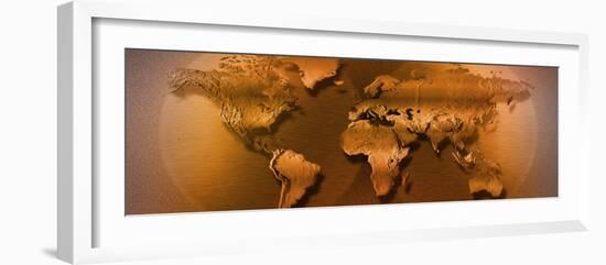 Close-up of Map of World-null-Framed Photographic Print