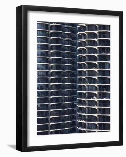 Close-Up of Marina City's Twin Towers, Chicago, Illinois, United States of America, North America-Amanda Hall-Framed Photographic Print